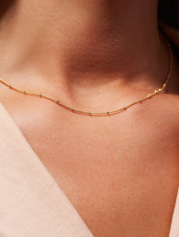 Gold Delicate Dot Chain Necklace