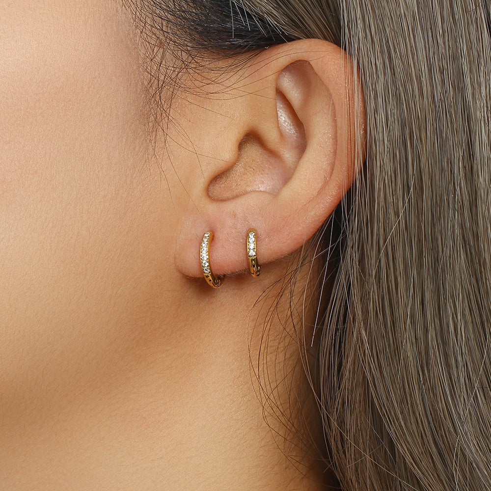 Gold Ottie Huggie Hoop Earrings