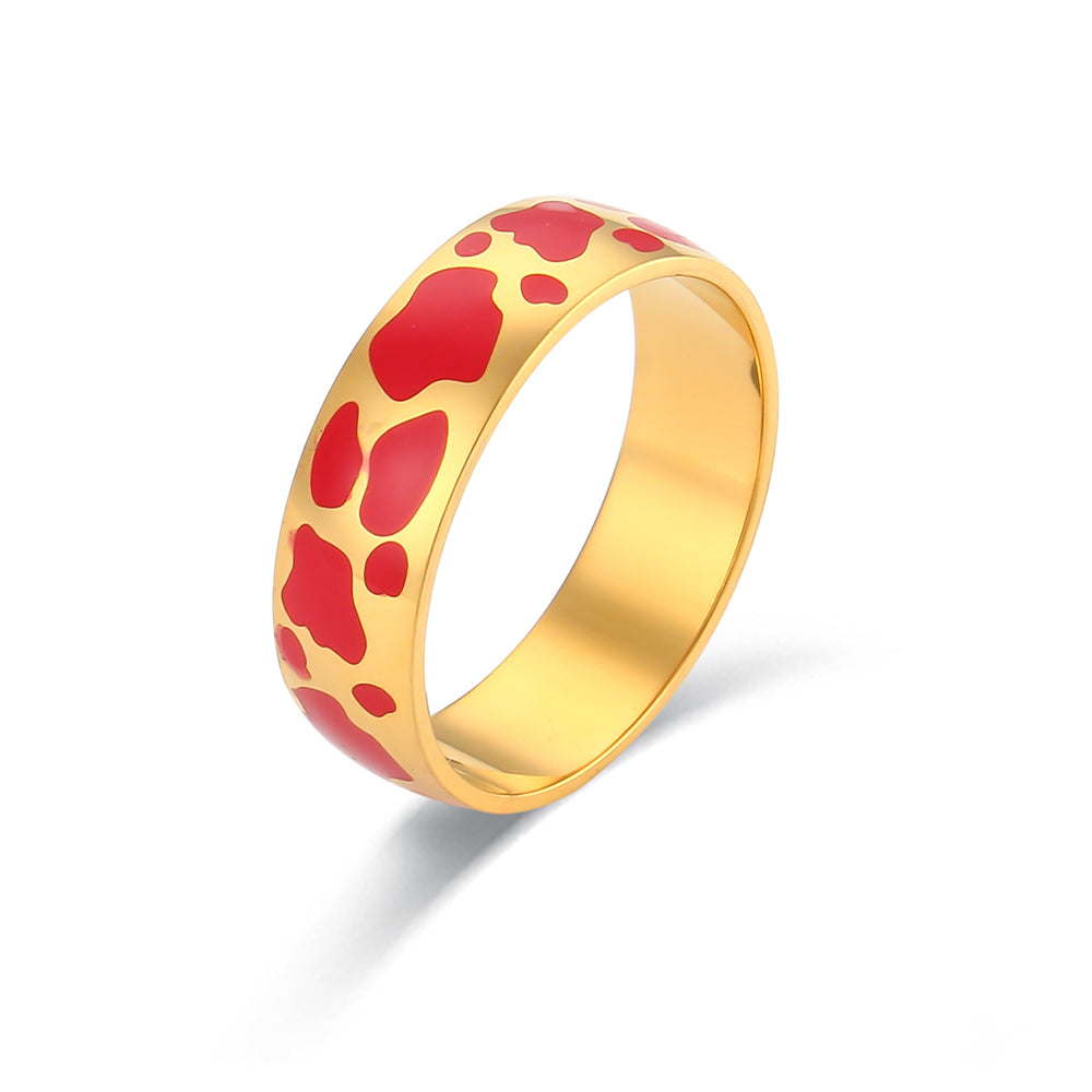 Gold Cow Print Rings